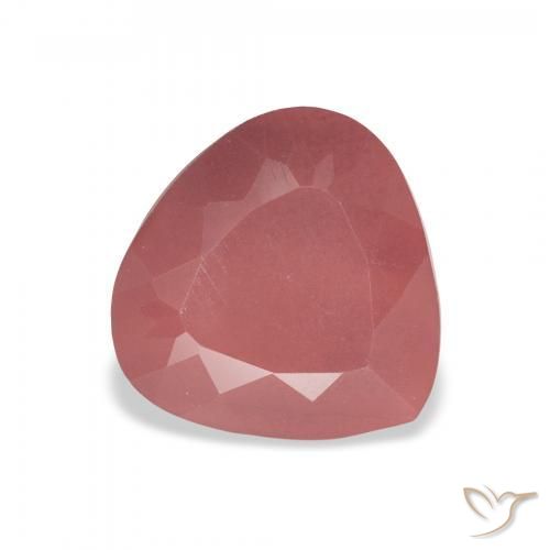 Labradorita andesina Rosa Alaranjado Natural 3.32ct, Formato de pêra, Translúcido