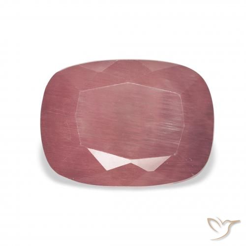 3.64ct Natural Rosa Profundo Labradorita andesina, Almofada, Transparente