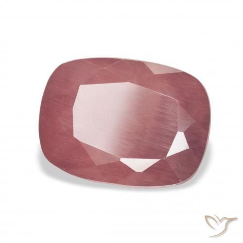 Labradorita andesina Rosa Profundo Natural 3.64ct, Almofada, Transparente