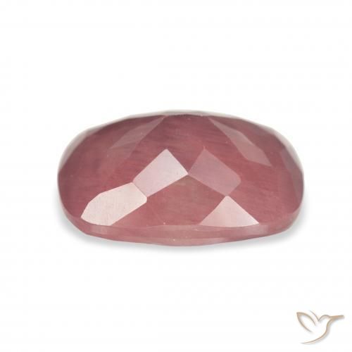 Labradorita andesina Rosa Profundo Natural 3.64ct, Almofada, Transparente