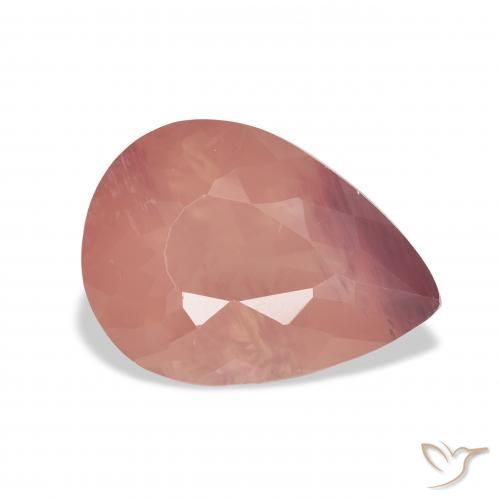 Labradorita andesina rosa rosa Natural 5.06ct, Formato de pêra, Transparente