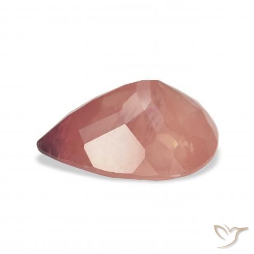Labradorita andesina rosa rosa Natural 5.06ct, Formato de pêra, Transparente