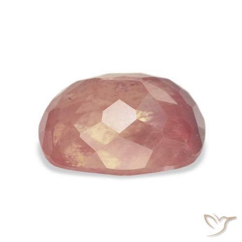 Labradorita andesina Rosa Alaranjado Natural 5.94ct, Almofada, Transparente