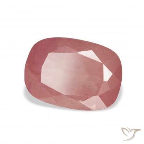 Labradorita andesina rosa avermelhado Natural 3.53ct, Almofada, Transparente