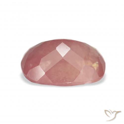 Labradorita andesina rosa avermelhado Natural 3.53ct, Almofada, Transparente