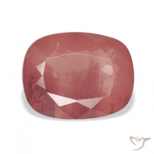 6.19ct Natural Laranja Avermelhado Pálido Labradorita andesina, Almofada, Transparente