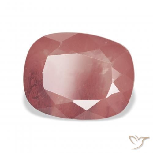 Labradorita andesina Laranja Avermelhado Pálido Natural 6.19ct, Almofada, Transparente