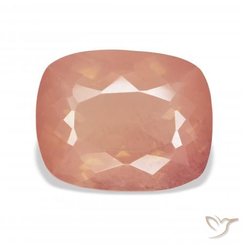 10.14ct Natural Laranja Avermelhado Claro Labradorita andesina, Almofada, Transparente