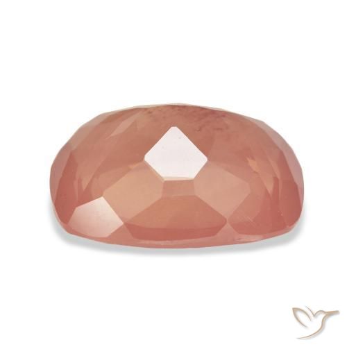 Labradorita andesina Laranja Avermelhado Claro Natural 10.14ct, Almofada, Transparente