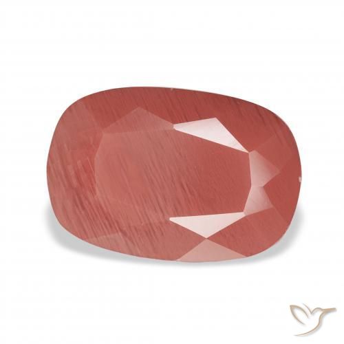 Labradorita andesina Sangue vermelho Natural 3.61ct, Almofada, Translúcido
