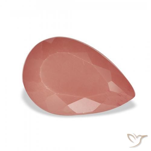 Labradorita andesina Laranja Avermelhado Pálido Natural 2.81ct, Formato de pêra, Translúcido
