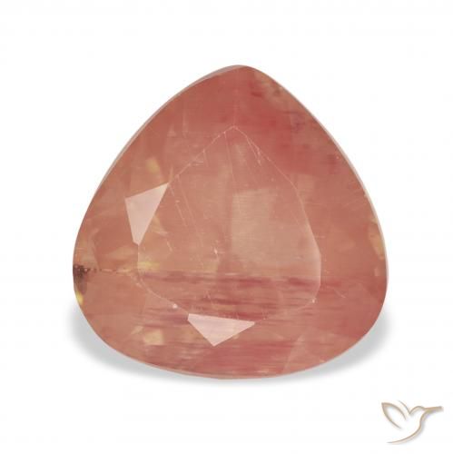 3.16ct Natural vermelho médio Labradorita andesina, Formato de pêra, Transparente