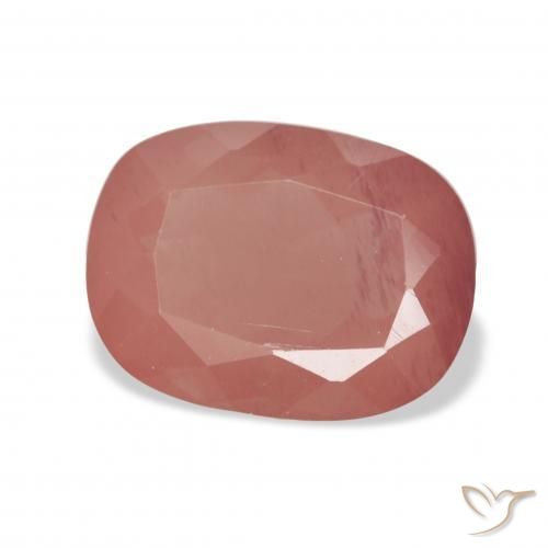 Labradorita andesina Laranja Avermelhado Pálido Natural 4.22ct, Almofada, Transparente