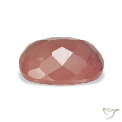 Labradorita andesina Laranja Avermelhado Pálido Natural 4.22ct, Almofada, Transparente