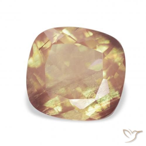 Labradorita andesina Laranja Dourado Natural 2.15ct, Almofada, Transparente