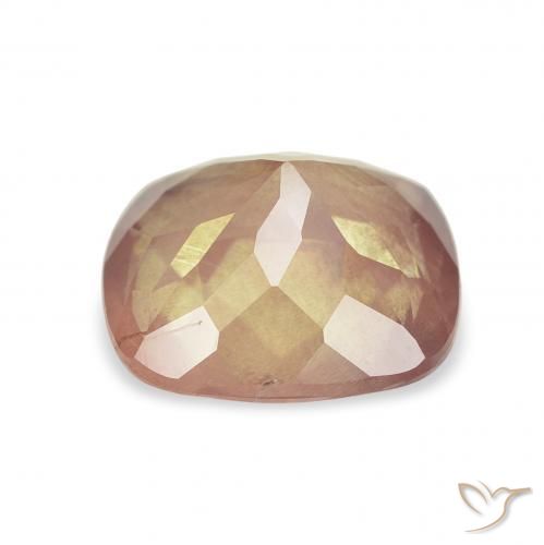 Labradorita andesina Laranja Dourado Natural 2.15ct, Almofada, Transparente
