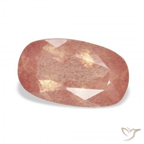 Labradorita andesina laranja avermelhado Natural 3.02ct, Almofada, Transparente