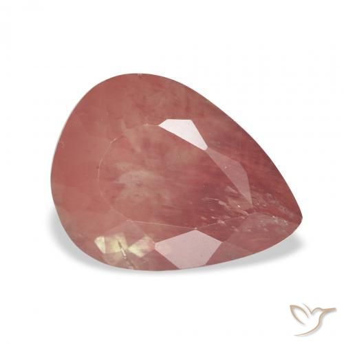 Labradorita andesina vermelho médio Natural 2.80ct, Formato de pêra, Transparente