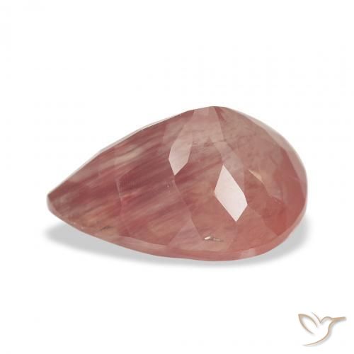Labradorita andesina vermelho médio Natural 2.80ct, Formato de pêra, Transparente