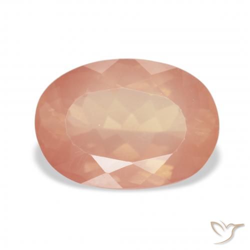 3.35ct Natural Laranja Avermelhado Claro Labradorita andesina, oval, Transparente
