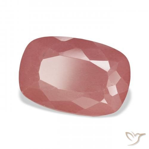 Labradorita andesina Laranja Avermelhado Pálido Natural 6.11ct, Almofada, Translúcido