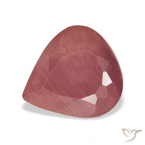 4.57ct Natural vermelho médio Labradorita andesina, Formato de pêra, Translúcido