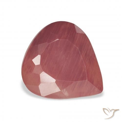 Labradorita andesina vermelho médio Natural 4.57ct, Formato de pêra, Translúcido