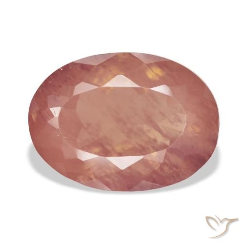 9.50ct Natural Laranja Avermelhado Pálido Labradorita andesina, oval, Transparente