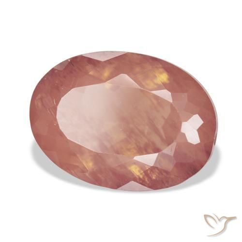 Labradorita andesina Laranja Avermelhado Pálido Natural 9.50ct, oval, Transparente
