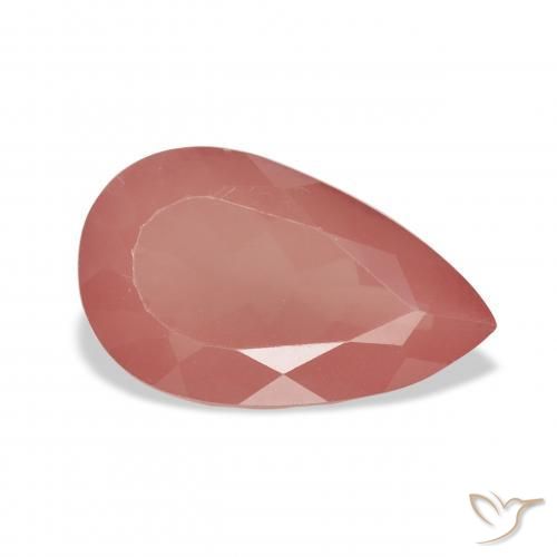 Labradorita andesina vermelho médio Natural 3.64ct, Formato de pêra, Transparente