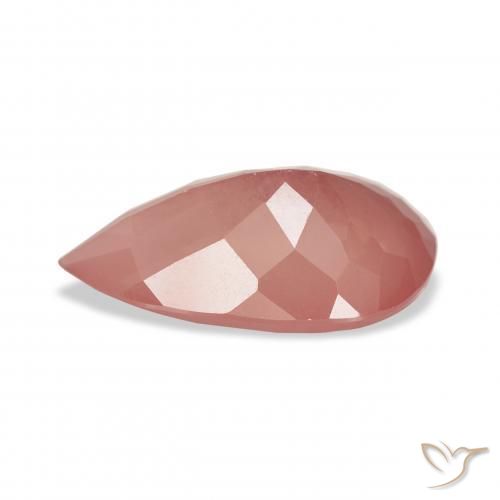 Labradorita andesina vermelho médio Natural 3.64ct, Formato de pêra, Transparente