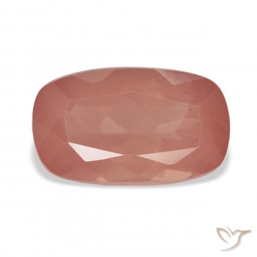 6.01ct Natural Laranja Avermelhado Pálido Labradorita andesina, Almofada, Transparente