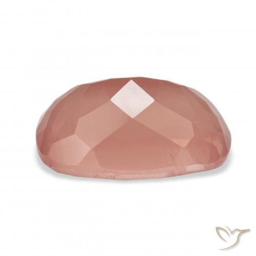 Labradorita andesina Laranja Avermelhado Pálido Natural 6.01ct, Almofada, Transparente