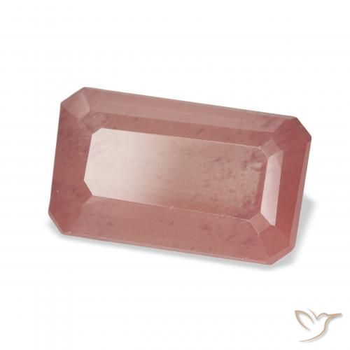 Labradorita andesina Laranja Avermelhado Pálido Natural 4.32ct, Corte Octógono / Esmeralda, Transparente