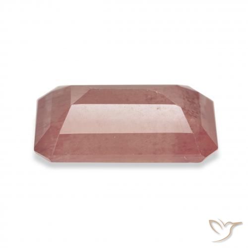 Labradorita andesina Laranja Avermelhado Pálido Natural 4.32ct, Corte Octógono / Esmeralda, Transparente
