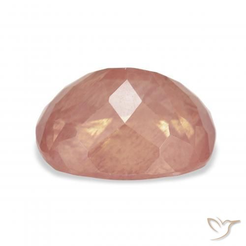 Labradorita andesina Laranja Avermelhado Pálido Natural 6.47ct, Almofada, Transparente