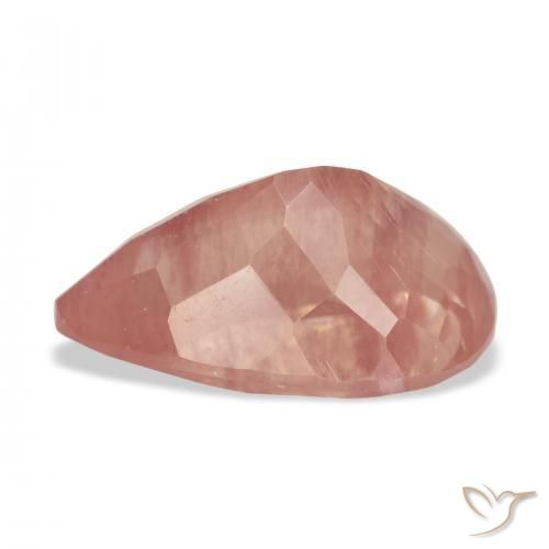Labradorita andesina Laranja Avermelhado Pálido Natural 5.02ct, Formato de pêra, Transparente