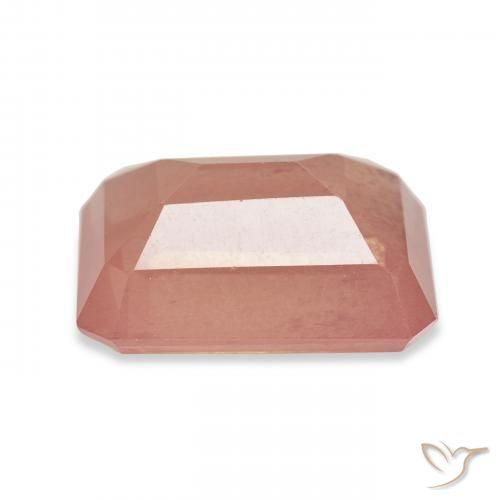 Labradorita andesina Laranja Avermelhado Pálido Natural 7.64ct, Corte Octógono / Esmeralda, Transparente