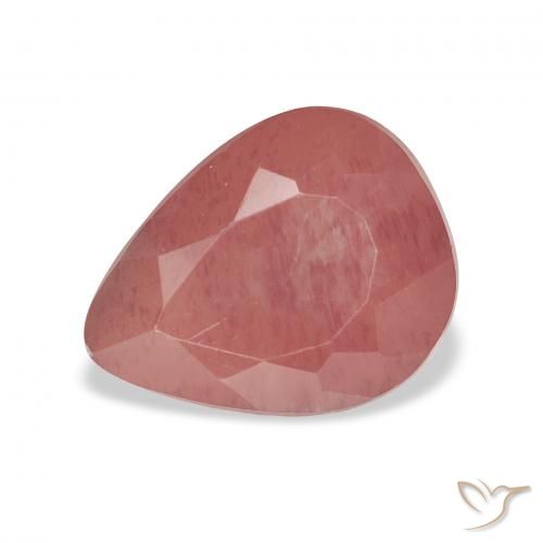 2.29ct Natural Framboesa Rosa Labradorita andesina, Formato de pêra, Translúcido