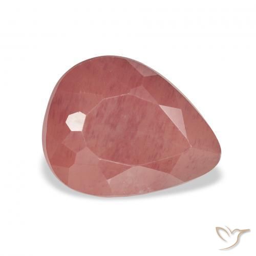Labradorita andesina Framboesa Rosa Natural 2.29ct, Formato de pêra, Translúcido