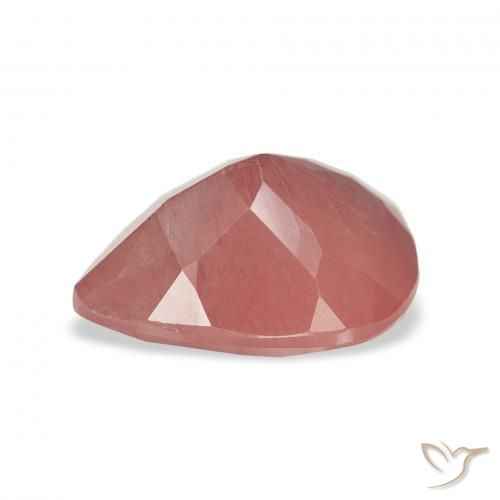 Labradorita andesina Framboesa Rosa Natural 2.29ct, Formato de pêra, Translúcido
