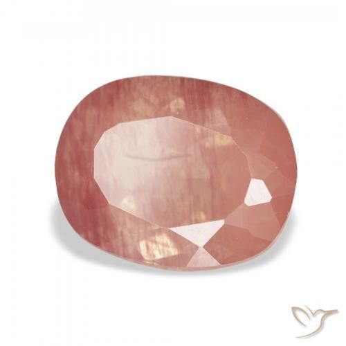 Labradorita andesina Framboesa Rosa Natural 3.67ct, Almofada, Transparente