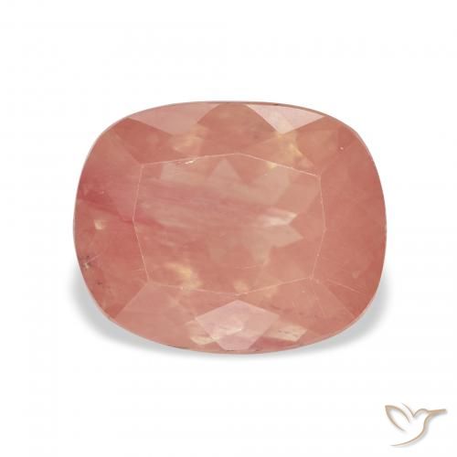 3.13ct Natural rosa médio Labradorita andesina, Almofada, Transparente