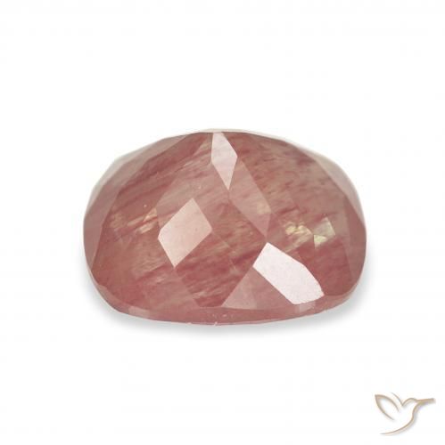 Labradorita andesina rosa rosa Natural 2.46ct, Almofada, Transparente
