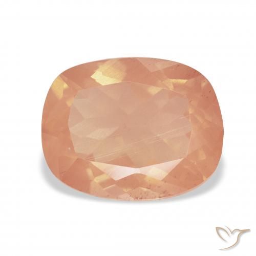 4.00ct Natural Laranja Avermelhado Claro Labradorita andesina, Almofada, Transparente