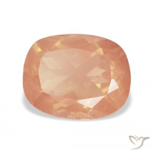 Labradorita andesina Laranja Avermelhado Claro Natural 4.00ct, Almofada, Transparente