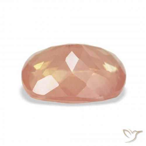 Labradorita andesina Laranja Avermelhado Claro Natural 4.00ct, Almofada, Transparente
