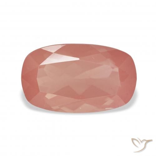 3.22ct Natural Framboesa Rosa Labradorita andesina, Almofada, Transparente
