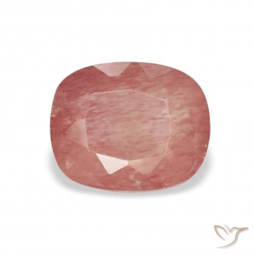 1.33ct Natural Framboesa Rosa Labradorita andesina, Almofada, Transparente