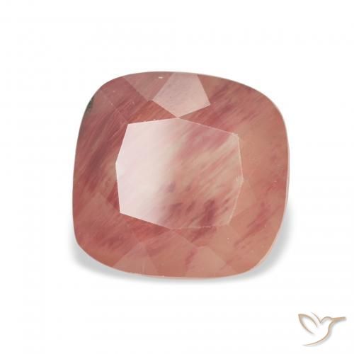 Labradorita andesina vermelho médio Natural 2.88ct, Almofada, Translúcido